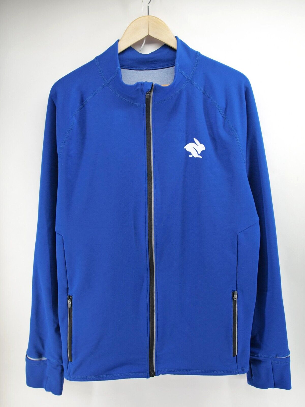 Running Rabbit Full Zip Jacket Crafted in CA Reflective BIG Logo Blue Sz‎ XL